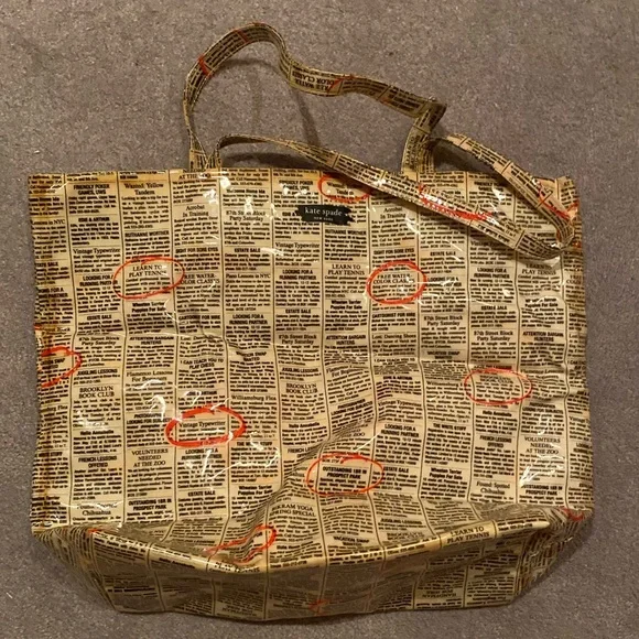 kate spade Bags Kate Spade Rare Newspaper Print Tote Poshmark